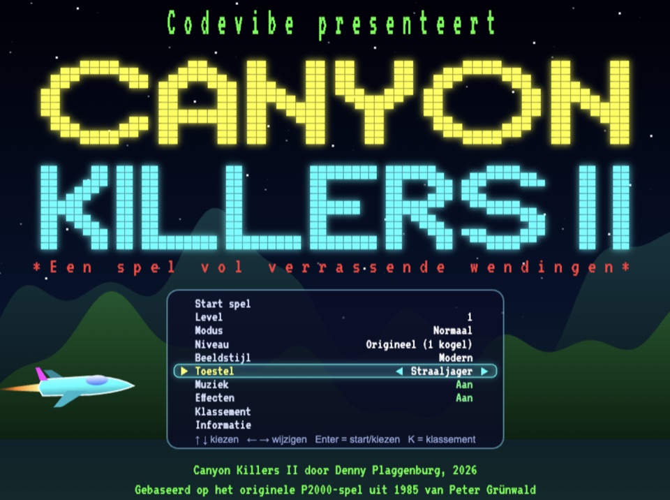 Canyon Killers II - titelscherm van de remake
