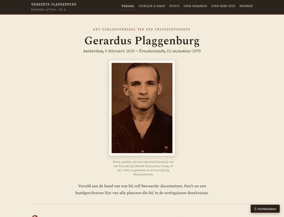 Homepage van krijgsgevangene.nl